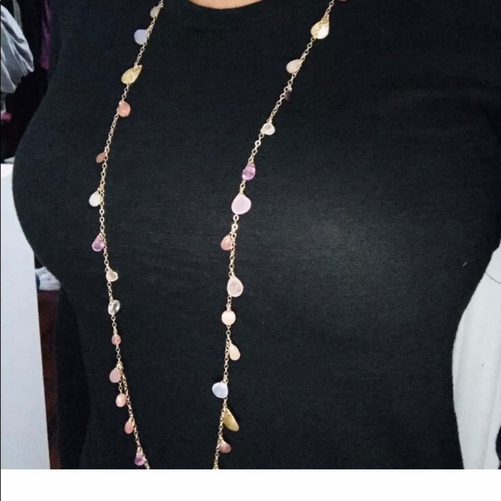Beautiful long beaded crystal necklace